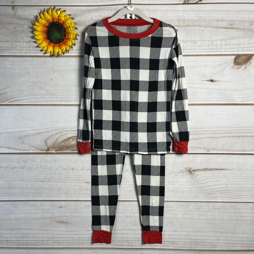 Little Sleepies Kids Pajama Set Buffalo Plaid Long Sleeve Pants Holiday 4T